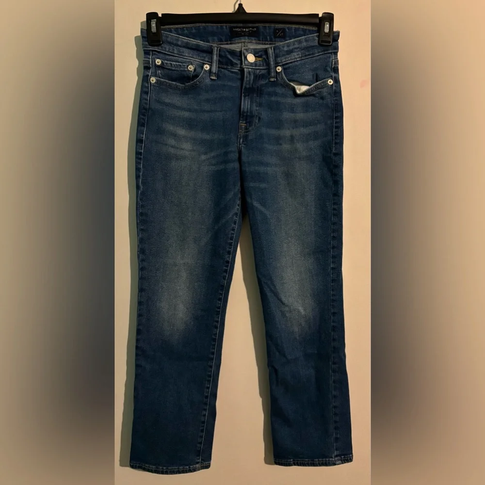 Lucky Brand Womens Sweet Crop Sz 4/27 Medium Wash Stretch‎ Mid Rise Straight Leg